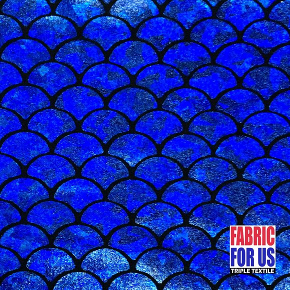 Mermaid / Fish Scale Holographic REFLECTIVE STRETCH Fabric Nylon Spandex 58/60" - Picture 4 of 10